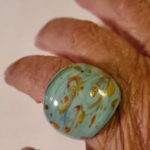 Murano Style glass ring.
